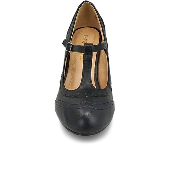 ⭐️ Women's Two Tone T-Strap Pump BLACK - Picture 3 of 3